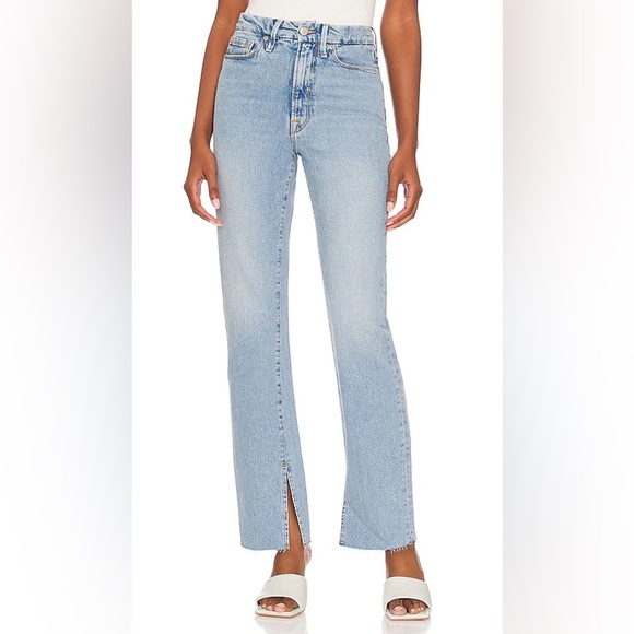 Good American Women's Side Slit Good Boy Jeans in INDIGO Size 10 Style:GBIS235T - Picture 1 of 10